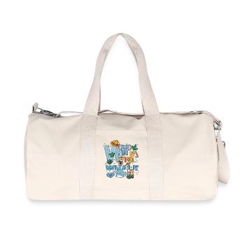 W Is For Whale Zoo Party Jungle Zoo Birthday - Recycled Canvas Sports Bag by Stanley/Stella - natural - Front