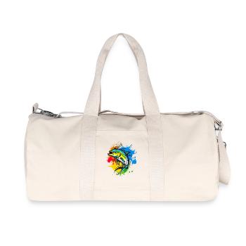 Graphiques de pêcheur - Sac de sport en toile recyclée Stanley/Stella - blanc naturel - Devant