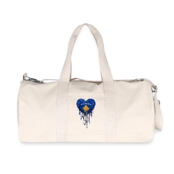 Goutte du cœur bleu du Kosovo - Sac de sport en toile recyclée Stanley/Stella - blanc naturel - Devant