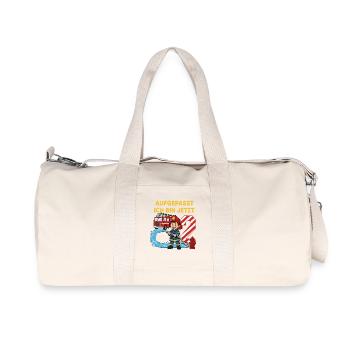 Aufgepasst Ich Bin Jetzt 2 Feuerwehr Geburtstag - Recycelte Canvas-Sporttasche von Stanley/Stella - Naturweiß - Vorne