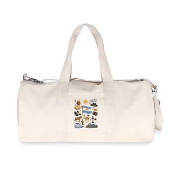 Argentinien | Tango, Anden & Pampas - Recycelte Canvas-Sporttasche von Stanley/Stella - Naturweiß - Vorne
