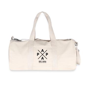 Papa Est. 2026 | Vater | Vatertag Geschenk - Recycelte Canvas-Sporttasche von Stanley/Stella - Naturweiß - Vorne