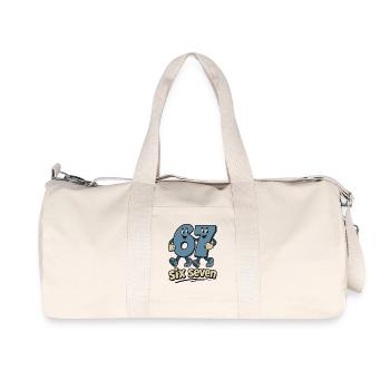 six sept | Numéros duo 6 et 7 | Doigts Joyeux - Sac de sport en toile recyclée Stanley/Stella - blanc naturel - Devant