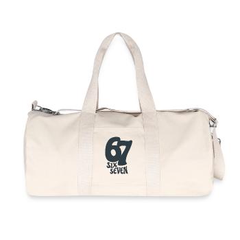 six seven | Zahlenduo 6 und 7 | Fröhliche Ziffern - Recycelte Canvas-Sporttasche von Stanley/Stella - Naturweiß - Vorne