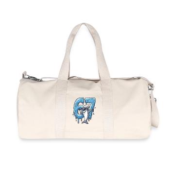 67 Dabbing Hai Six Seven Meme Brainrot Kinder Jung - Recycelte Canvas-Sporttasche von Stanley/Stella - Naturweiß - Vorne