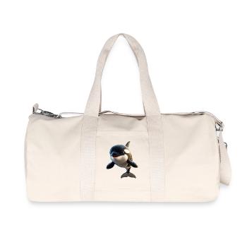 Orca Schwertwal Wal Killerwal Meerestiere Orcas - Recycelte Canvas-Sporttasche von Stanley/Stella - Naturweiß - Vorne