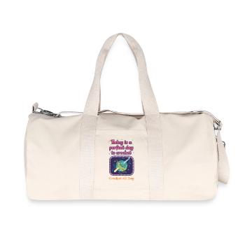 Heute ist ein perfekter Tag, um den ganzen Tag zu häkeln - Recycelte Canvas-Sporttasche von Stanley/Stella - Naturweiß - Vorne