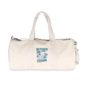 Retired 2026 Living The Dream - Recycelte Canvas-Sporttasche von Stanley/Stella - Naturweiß - Vorne
