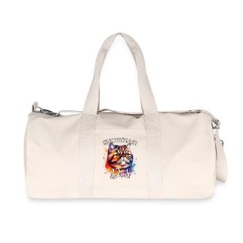 Exotische Kurzhaarkatze Papa - Recycelte Canvas-Sporttasche von Stanley/Stella - Naturweiß - Vorne