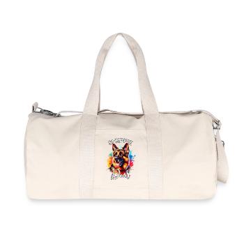 Deutscher Schäferhund Papa - Recycelte Canvas-Sporttasche von Stanley/Stella - Naturweiß - Vorne