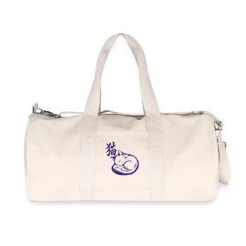Sumi-e Sleeping Cat Japanese Ink Wash Art Zen Styl - Recycled Canvas Sports Bag by Stanley/Stella - natural - Front