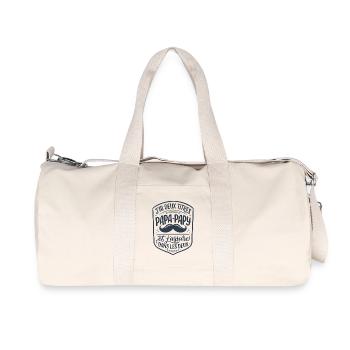 Zwei Titel: Papa und Opa Vatertag - Recycelte Canvas-Sporttasche von Stanley/Stella - Naturweiß - Vorne