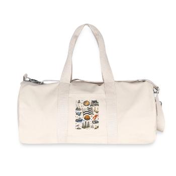 Bretagne | Küste, Leuchtturm & Meerweh - Recycelte Canvas-Sporttasche von Stanley/Stella - Naturweiß - Vorne