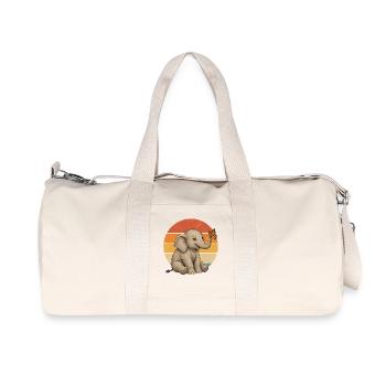Elefant und Schmetterling - Recycelte Canvas-Sporttasche von Stanley/Stella - Naturweiß - Vorne