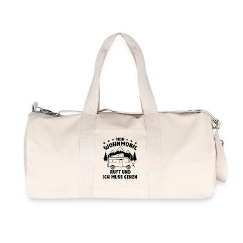 Mein Wohnmobil ruft und ich muss gehen Camping - Recycelte Canvas-Sporttasche von Stanley/Stella - Naturweiß - Vorne