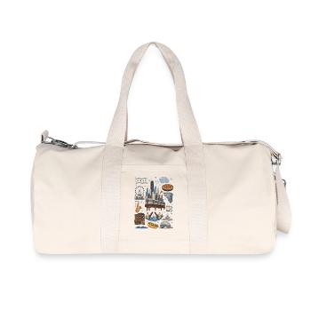 Chicago | Skyline, Jazz & Stadtgefühl - Recycelte Canvas-Sporttasche von Stanley/Stella - Naturweiß - Vorne
