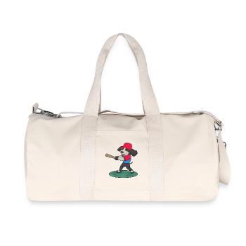 Hund Baseball Baseballschläger - Recycelte Canvas-Sporttasche von Stanley/Stella - Naturweiß - Vorne