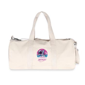 I Need Space Astronaut Design Universum - Recycelte Canvas-Sporttasche von Stanley/Stella - Naturweiß - Vorne