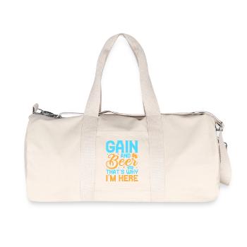 Gambling Fan Gain & Beer That´s Why I´m Here - Recycelte Canvas-Sporttasche von Stanley/Stella - Naturweiß - Vorne