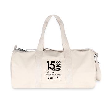 15 ans validé au controle technique anniversaire - Sac de sport en toile recyclée Stanley/Stella - blanc naturel - Devant