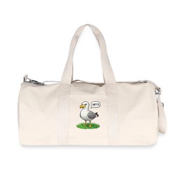 Watt Seagull Seabird Coast Beach Humor Saying - Recycled Canvas Sports Bag by Stanley/Stella - natural - Front
