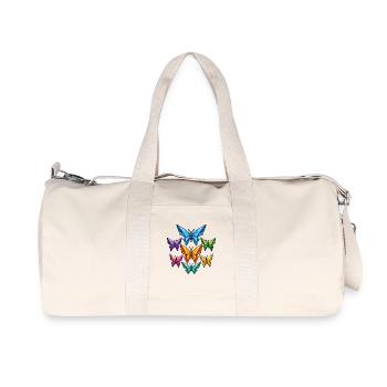 Geometric Butterflies Color Palette - Recycled Canvas Sports Bag by Stanley/Stella - natural - Front