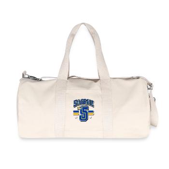 5th Grade First Day Varsity No. 5, Fifth Grader Gi - Recycled Canvas Sports Bag by Stanley/Stella - natural - Front