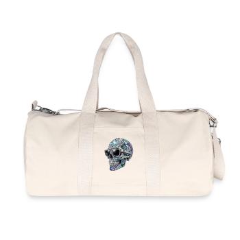 Crâne en bijou avec lunettes de soleil - Sac de sport en toile recyclée Stanley/Stella - blanc naturel - Devant
