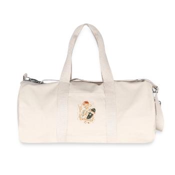 Skater Skeleton Rocker Skateboard Vintage Halloween - Recycled Canvas Sports Bag by Stanley/Stella - natural - Front