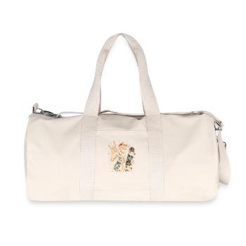 Skater Skeleton Rocker Skateboard Vintage Halloween - Recycled Canvas Sports Bag by Stanley/Stella - natural - Front