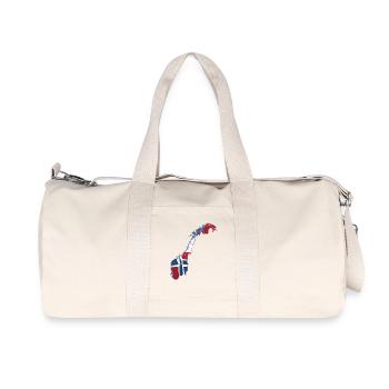 Voyage sur la carte de la Norvège Drapeau Scandinavie - Sac de sport en toile recyclée Stanley/Stella - blanc naturel - Devant