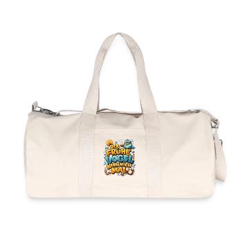 Der frühe Vogel – Kann mich mal - Recycelte Canvas-Sporttasche von Stanley/Stella - Naturweiß - Vorne