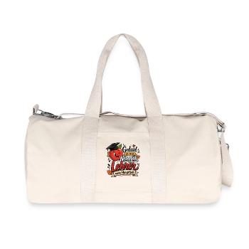 Lehrer Geschenk - Nebenjob Geduld Hauptjob - Recycelte Canvas-Sporttasche von Stanley/Stella - Naturweiß - Vorne
