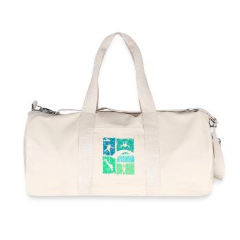 Fallschirmspringer Collage Fallschirm Extremsport - Recycelte Canvas-Sporttasche von Stanley/Stella - Naturweiß - Vorne