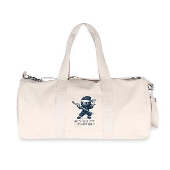Crochet Ninja – Nicht anfassen - Recycelte Canvas-Sporttasche von Stanley/Stella - Naturweiß - Vorne