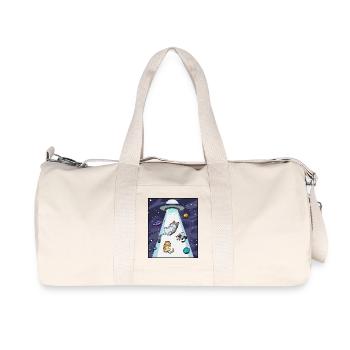 Katze UFO Entführung - Recycelte Canvas-Sporttasche von Stanley/Stella - Naturweiß - Vorne