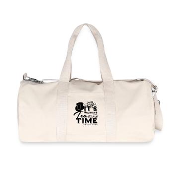 Alice in wonderland quote: It’s always tea time - Recycled Canvas Sports Bag by Stanley/Stella - natural - Front