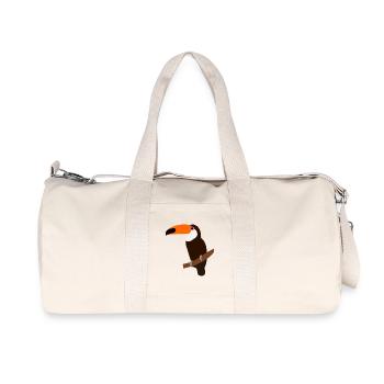 Toucan sur une branche – illustration colorée - Sac de sport en toile recyclée Stanley/Stella - blanc naturel - Devant