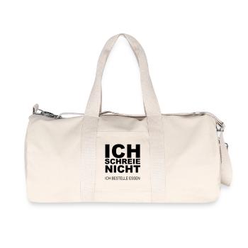 Ich schreie nicht ich bestell Essen - Recycelte Canvas-Sporttasche von Stanley/Stella - Naturweiß - Vorne