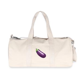 aubergine - Sac de sport en toile recyclée Stanley/Stella - blanc naturel - Devant