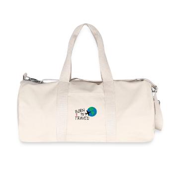 Born To Travel - Recycled Canvas Sports Bag by Stanley/Stella - natural - Front