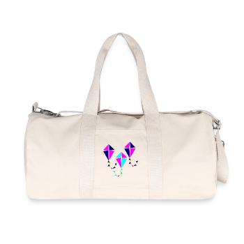 Drachen steigen lassen - Kinder HERBST - Recycelte Canvas-Sporttasche von Stanley/Stella - Naturweiß - Vorne