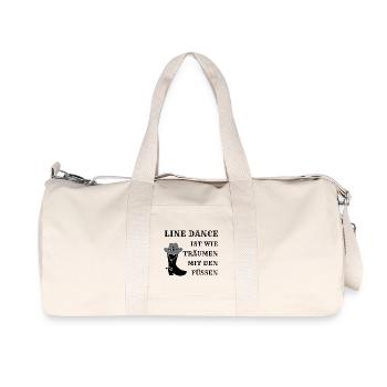 Geschenk: Line Dance ist wie Träumen mit den Füßen - Recycelte Canvas-Sporttasche von Stanley/Stella - Naturweiß - Vorne