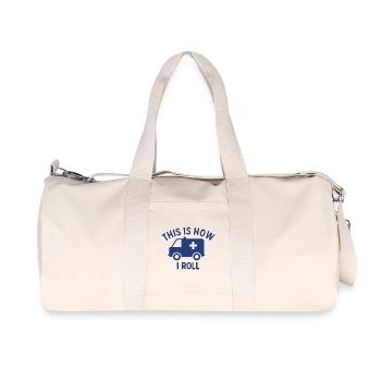 Voici comment je roule un cadeau d'ambulancier ambulancier - Sac de sport en toile recyclée Stanley/Stella - blanc naturel - Devant