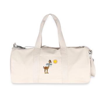Giraffe and sun - Recycled Canvas Sports Bag by Stanley/Stella - natural - Front