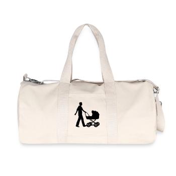 vater kind kinderwagen - Recycelte Canvas-Sporttasche von Stanley/Stella - Naturweiß - Vorne