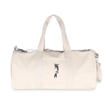 Koi silhouette on black - Recycled Canvas Sports Bag by Stanley/Stella - natural - Front