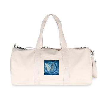 Loup blanc impressionnant avec des ailes - Sac de sport en toile recyclée Stanley/Stella - blanc naturel - Devant