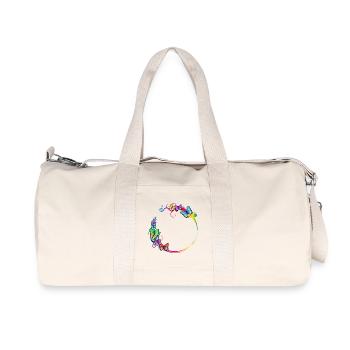 cadre papillon coloré pour vos propres textes - Sac de sport en toile recyclée Stanley/Stella - blanc naturel - Devant