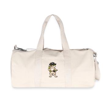 Katze Pirat Hakenhand Augenklappe - Recycelte Canvas-Sporttasche von Stanley/Stella - Naturweiß - Vorne